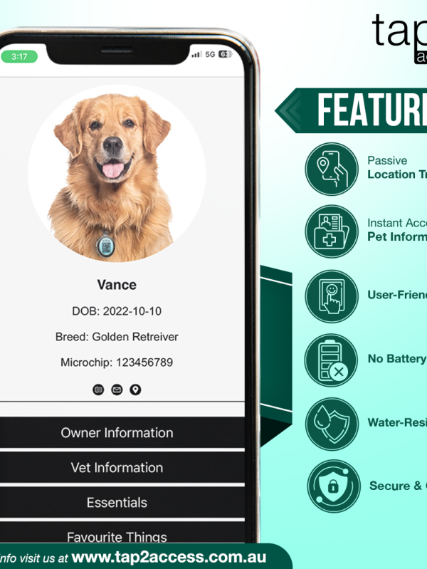 Pet Smart Tag by Tap2Access Metal ** Free Shipping Australia Wide** – Bild 3